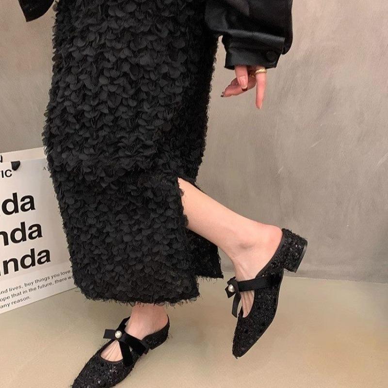 Мода Мода Бабочка-узел Балетки Тапочки Сандалии Новые 2025 Женские Тапочки Обувь Женские Мюли