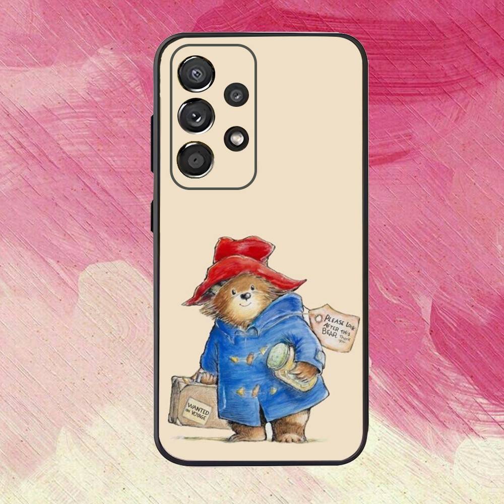 Милый Чехол для Телефона с P-Paddington B-Bear Для Samsung S25,S24,S21,S22,S23,S30,Ultra,S20,Plus,Fe,Lite,Note,10,9,5G Черный Чехол