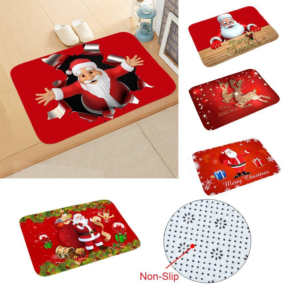 Home Decor Santa Claus Living Room Carpet Outdoor Carpet Xmas Doormat Floor Mat Christmas Mat
