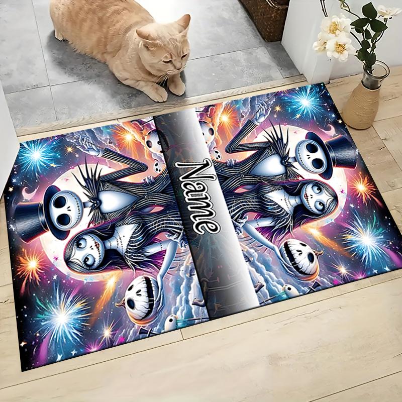 Custom Name Nightmare Before Halloween Carpet Rug Customizable Soft Washable Anti-Slip Home Living Room Sofa Mats Personalized Rug. 0909381