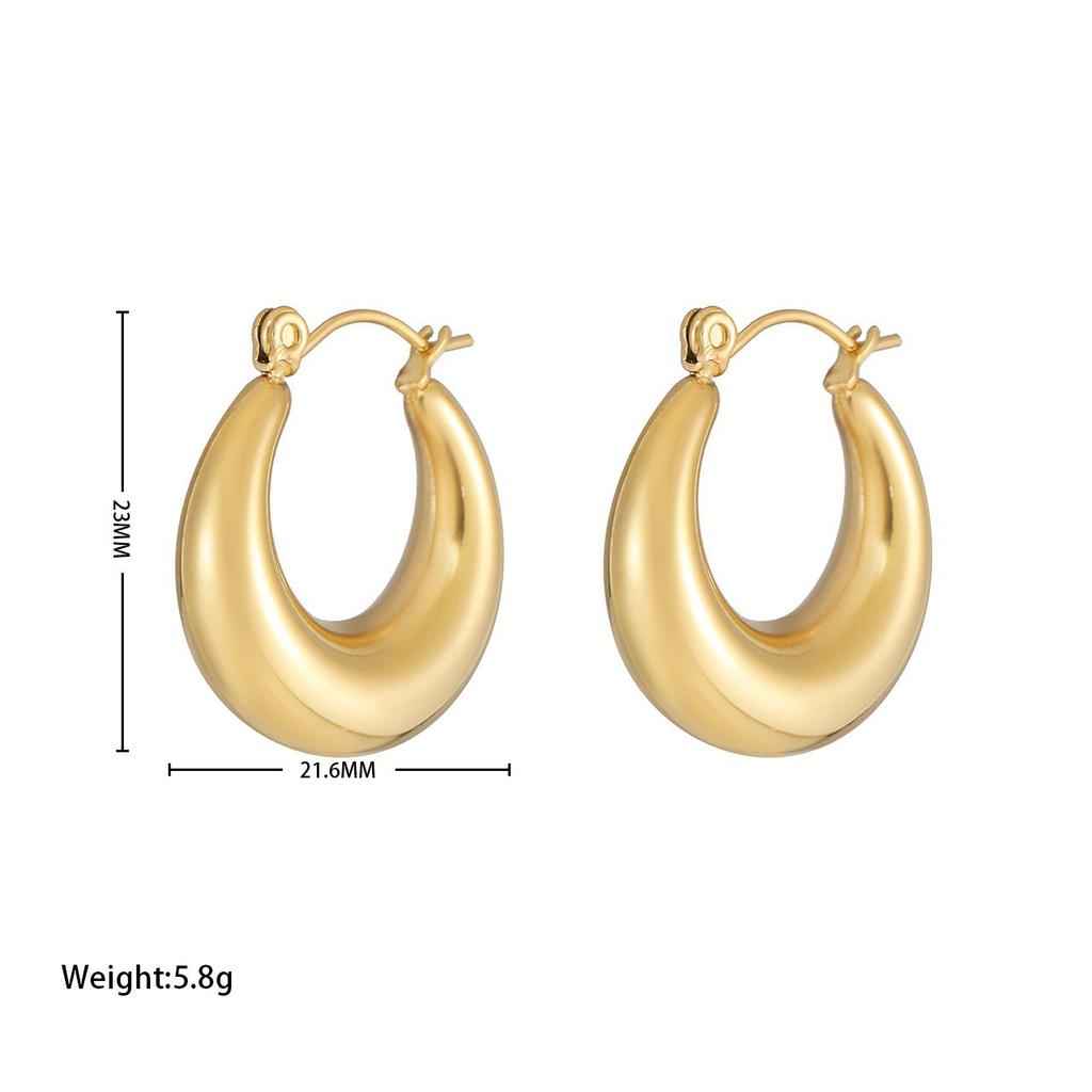 Titanium Steel Earrings Fashion Temperament High -level Sensory Simple Titanium Steel Earrings