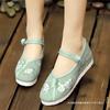 Старинные пекинские туфли из ткани, женские туфли на скошенном каблуке, ретро-обувь в этническом стиле, китайские туфли-чонсам с вышивкой, увеличивающие внутреннюю высоту, повседневные туфли ханьфу