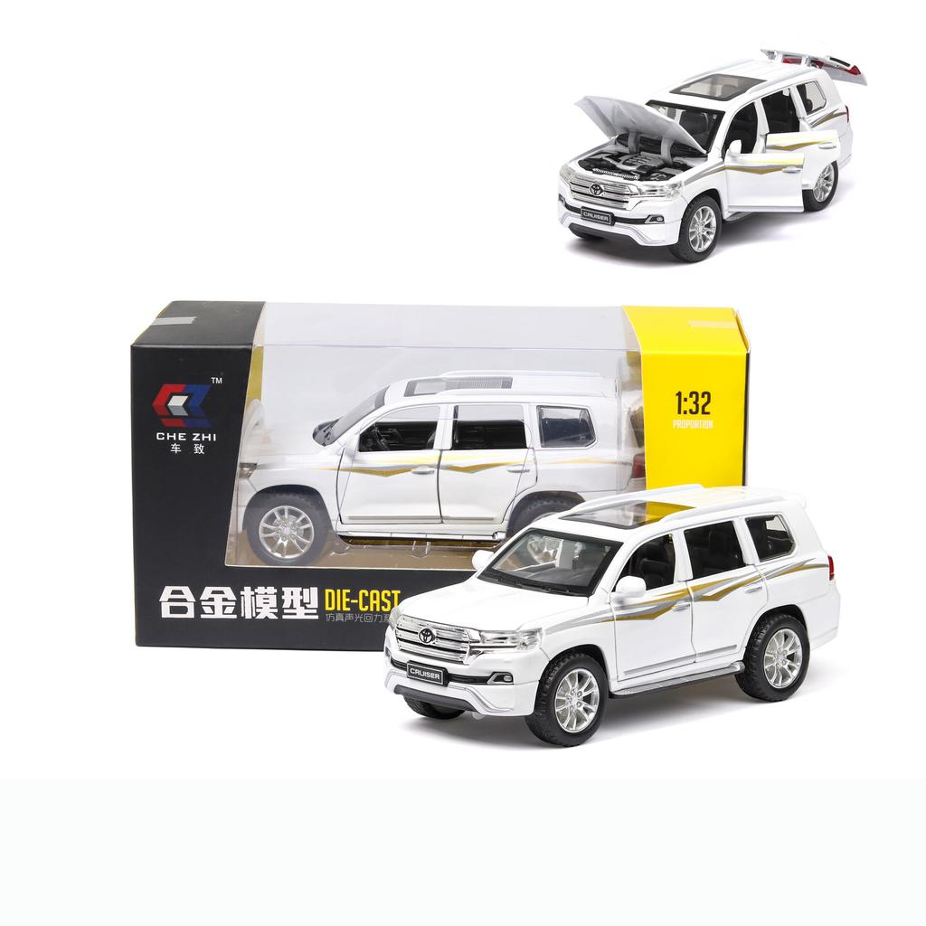 1/32 Scale Toyota Land Cruiser Prado Alloy Car Model Off-Road Vehicles Diecast Toys with Sound and Light,Collection Replica Car Models Gift for Kids