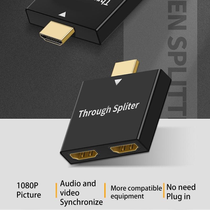 HDMI-совместимый адаптер 1 в 2 для дома, общежития, офиса, сплиттер-адаптер, штекер на два гнезда для монитора, ноутбука