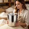 Контейнеры для хранения продуктов из нержавеющей стали, 12 л, герметичный органайзер с крышкой, контейнер для хранения кофе, ведро для риса, бобов, сахара
