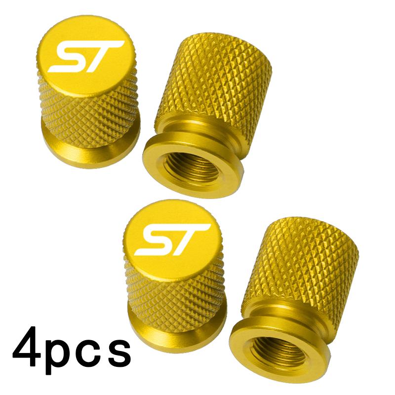 XXUI3 4pcs For Ford ST FOCUS 2 3 Mondeo Fiesta Kuga MK2 MK3 MK4 Car Wheel Tire Valve Caps Tyre Stem Covers Airdust Waterproof