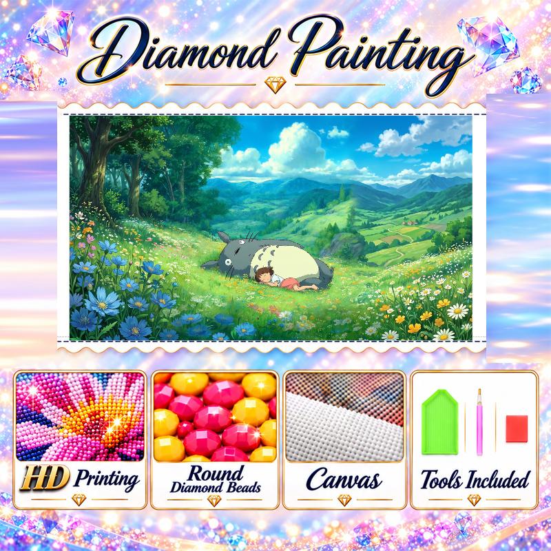 My Neighbor Totoro Diamond Painting Kit 5D Full Drill DIY Diamond Mosaic Wall Art Home Decor