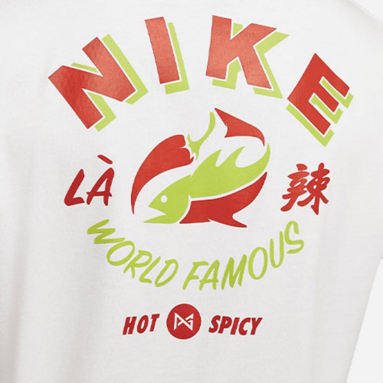 Nike Спортивная футболка с коротким рукавом и логотипом Chili Fish, мужские топы белого цвета DO2320-100
