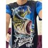 Летние мужские футболки для рыбалки с коротким рукавом, 3D-принтом рыбы, уличные футболки, хип-хоп, большого размера, мужские футболки, свободные, повседневные, с круглым вырезом, топы