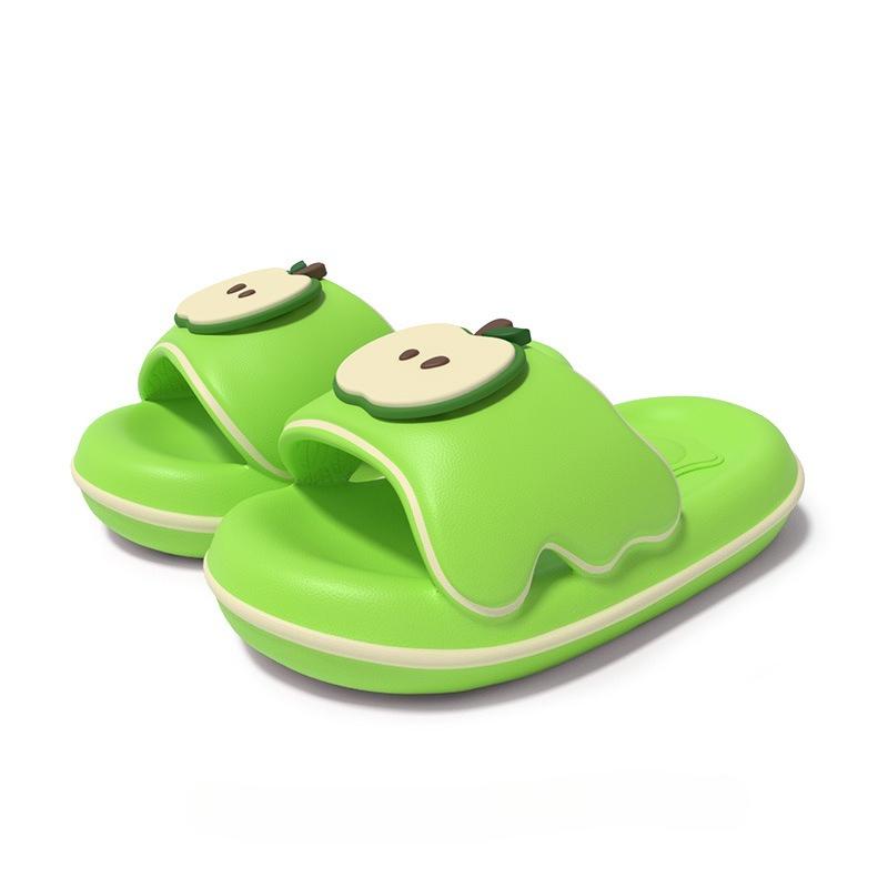 Мода 2025 Новые Милые Тапочки на Платформе в Виде Яблочного Пирога для Женщин Мужчин Домашняя Обувь Толстая Подошва Домашние Банные Шлепанцы Пара Уличные Сандалии