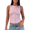 Women's Shine Sequin Tank Tops Sleeveless Crew Neck Glitter Slim Fit Vest for Club
