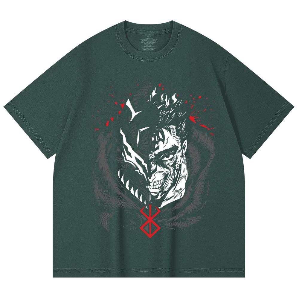 230 Gsm 100% Cotton Berserk V9 Print Unisex Heavy Cotton T Shirt