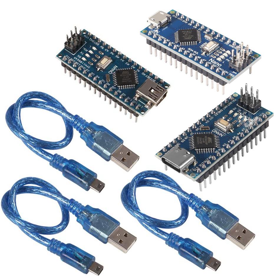 Для модуля микроконтроллера Nano V3.0 ATmega328P Модуль Nano Board CH340 USB-кабель Совместим с Arduino Nano V3.0