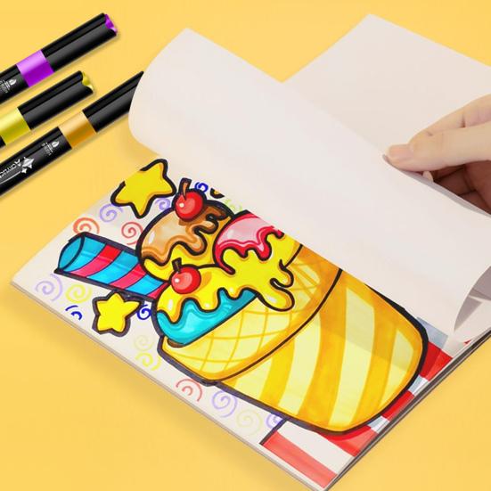 12/24/36Pcs Double Line Outline Marker Pen Set Waterproof Metallic Art Pens Brilliant Colors Graffiti Highlighter Pens