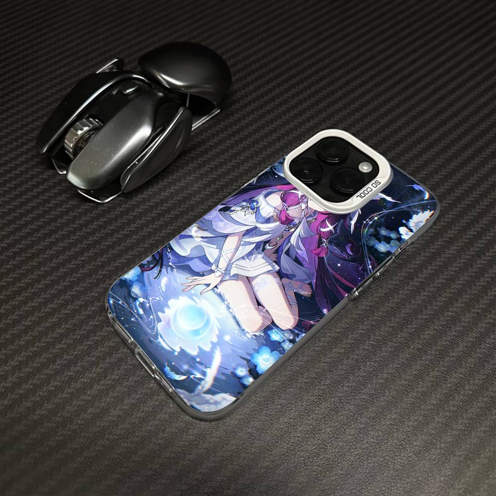 Чехол для телефона Genshin Impact Коломбина Для iPhone 17 16 15 14 13 12 11 Pro Max Plus Цвет Серебряный Чехол