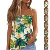 Летние топы-трубы для женщин, милая сексуальная футболка без рукавов с открытыми плечами и цветочным принтом