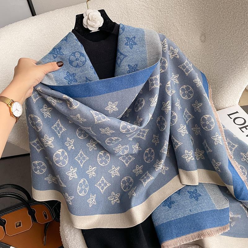 Double-Sided Imitation Cashmere Star Scarf: Women’s Fashionable Autumn/Winter Shawl