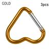 Hanging Outdoor Camping Tool Aluminum Carabiner Heart-shaped Buckles Keyring Hook Keychain Clip