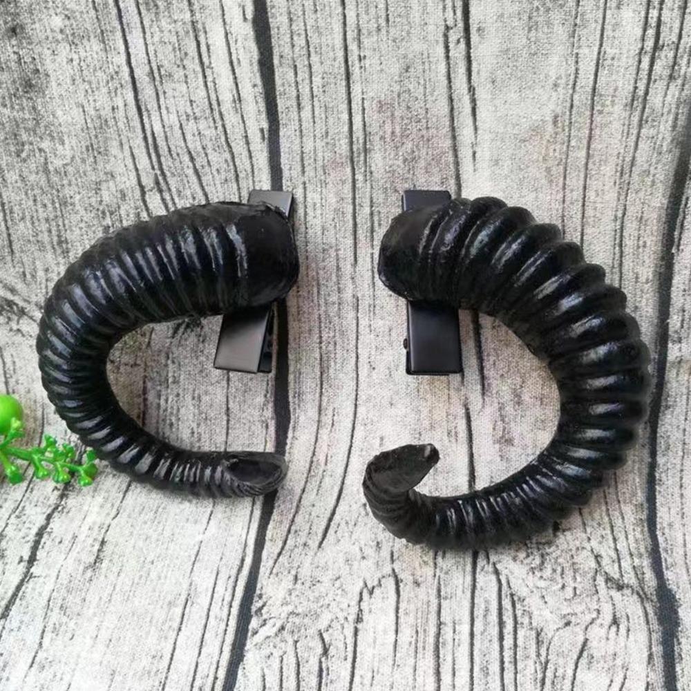 Рога барана Форма Рога дьявола Повязка на голову Черный Готический стиль Готический Косплей Костюм Хэллоуин Вечеринка