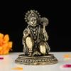 Brass Sitting Hanuman Ji Idol | 2.5" Bajrangbali Sankat Mochan Hanuman Murti Statue Figurine Perfect for Puja Main Door & Gifting Purpose