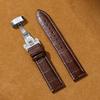 Деловой Повседневный Черный Коричневый Натуральная Телячья Кожа Ремешок для Часов Застежка-бабочка Узор Крокодила Браслет 18 20 22 24мм