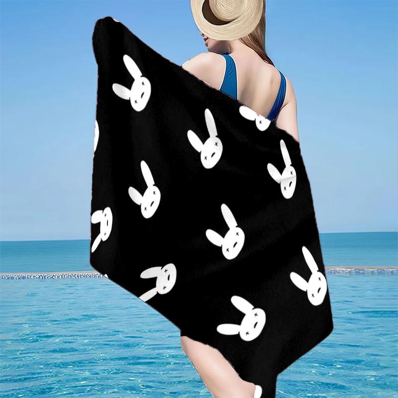 Bad Bunny Collage Beach Towel, Super Soft Microfiber, Gift for Her/Him, Birthday, for Pool, Beach, Travel, Home Decor Fan gifts