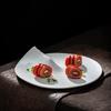 Молекулярная кухня Чисто белая плоская тарелка Гостиничный ресторан Форма тарелка Холм Клуб Холодное блюдо Dim Sum Керамическая кухонная посуда