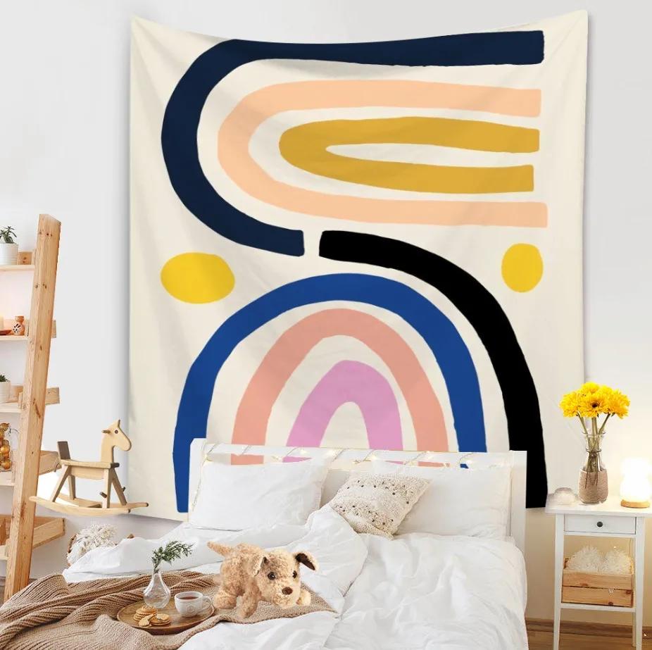 Гобелен для гостиной, фоновая роспись, пляжный коврик, украшение для дома, простой и свежий персонаж, настенный