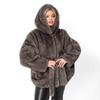 Европейский и американский новый imitation fur, imitation mink velvet, среднее и длинное пальто, с капюшоном, на поясе