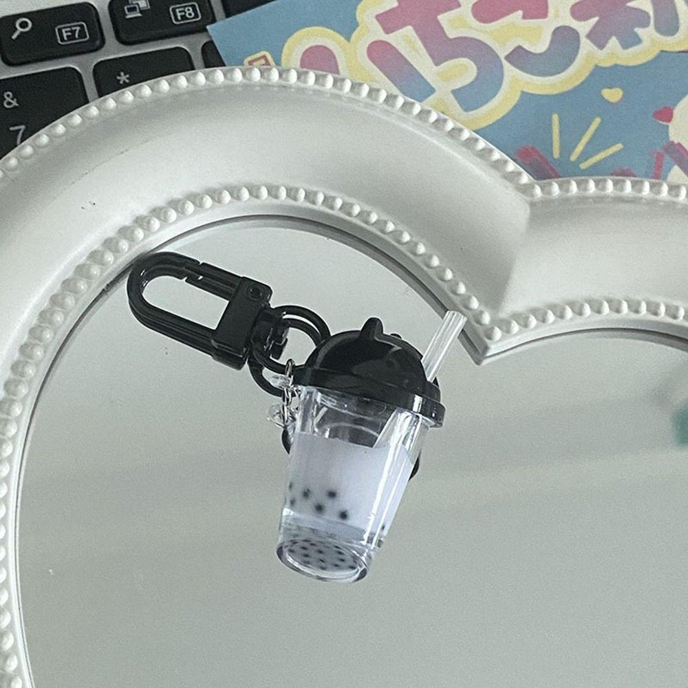 Брелоки для ключей автомобиля Брелок-подвеска для сумки с имитацией еды Полимерный брелок Мини-брелок в виде жемчужного молочного чая Мужские