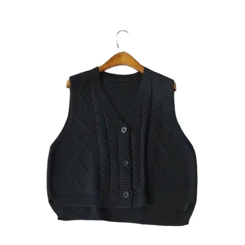 Women's High-End Fashion Knitted Vest Hollow-Out Crocheted Style Outer-Wear Sweater Vest