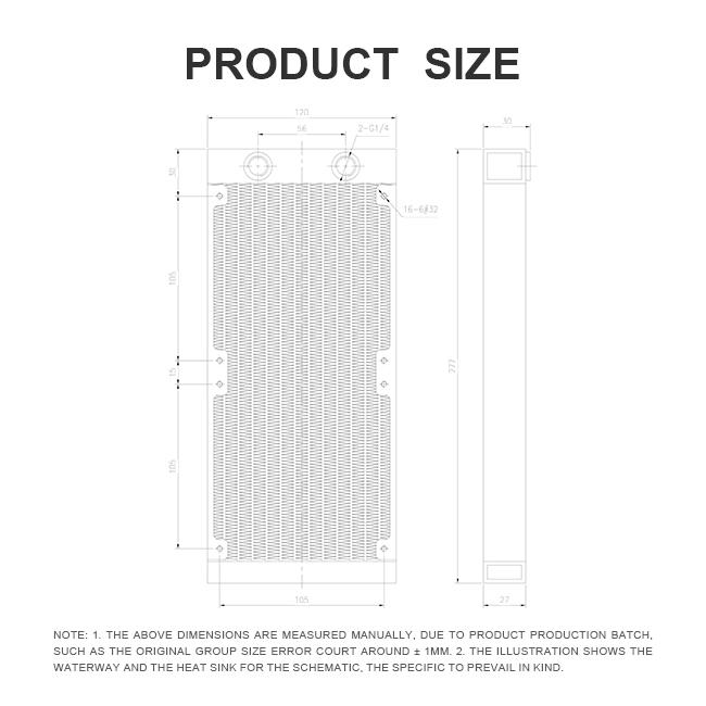 OCOCOO PC DIY Aluminum Water Cooling Radiator G1/4 Thread 240 mm High Performance Liquid Cooler Heat Exchanger
