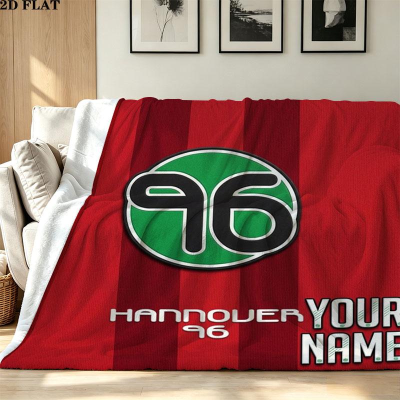 1PC Hannover 96 Custom Name Patterned Flannel Blanket Suitable For All Seasons for Home Decor Warmth and Comfort Gifts Holiday Present