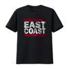 Футболка EAST COAST Винтажный стиль Принт Идеально подходит для веселых забегов и любителей музыки в США Винтажная Стирка Дышащая Унисекс