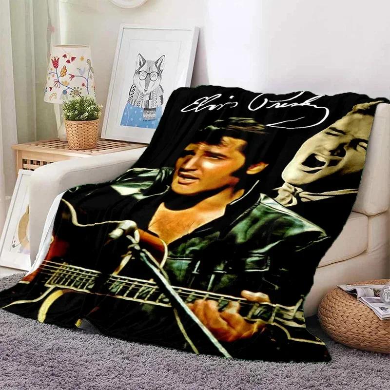 E-Elvis Presley Throw Blanket Soft Flannel Thin for Bed Sofa Cover Bedspread Home Deco Picnic Cooling Blankets for Beds Gift