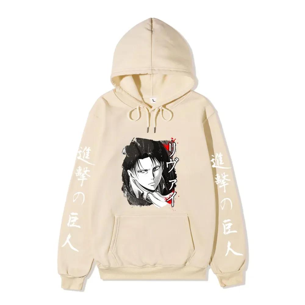 Аниме Атака Титанов АОТ Мерч Аккерман Леви Разведкорпус Принтованные Толстовки Осень Зима Свитшоты Пуловеры