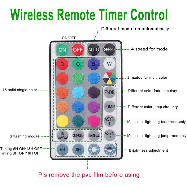 Рождественские 18 меняющих цвет волшебных светодиодных гирлянд-ив с пультом, разноцветные украшения-гирлянды на Хэллоуин, декор для комнаты, 18 веток, 144 светодиода