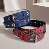 Belt Y2k Dopamine Flower Red Plaid Belt, Female Sweet Cool Babes Denim Blue Tide