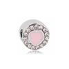 Fashion Pink Hope Charm Beads Suitable For Bracelets And Necklaces Romantic Heart Shape Women Jewelry