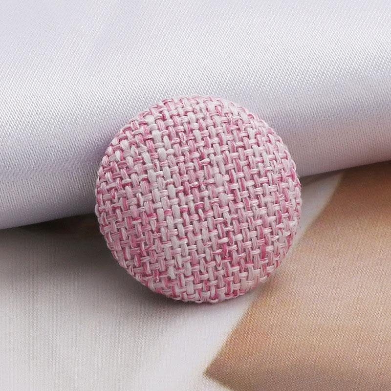 10 шт. декоративные круглые льняные пуговицы для одежды «сделай сам», покрытые тканью, металлические пуговицы