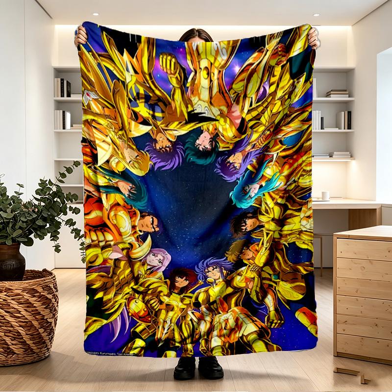 Saint Seiya Print Blanket - Soft & Comfortable, for Bedroom, Travel, Sofa, Home Decoration - Birthday Christmas Gift for Friend