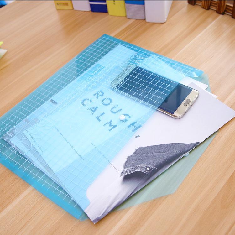 A4 Transparent PP Snap File Bag - Student/Office Storage Folder