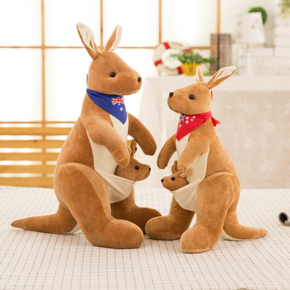 Doll Home Decor Mom Baby Kids Parent-Child Toys Stuffed Toy Stuffed Animal Doll Kangaroo Plush Toy