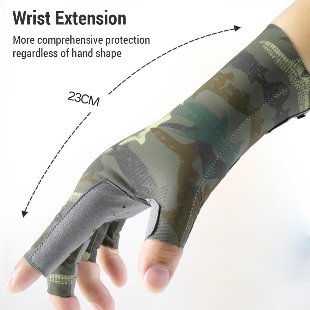 Fingerless Fishing Gloves Ice Silk Anti-slip Breathable Sun Gloves