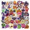50 Halloween Stickers Cute Ghost Spider Bat Cartoon Graffiti Stickers Diy Luggage Notebook Stickers