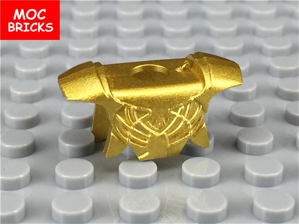 MOC Кубики DIY Раскрашенный Золотой Шлем Брони Меч 4см Фигурка Образовательные Строительные Блоки PG1124 Игрушка Подарки для Детей