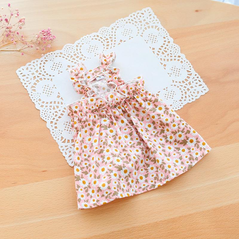 Pet Clothes Spring/Summer Small Cat/Dog Small Daisy Shoulder Strap Princess Dress Pet Clothes Kitten/Dog Gentle Dress