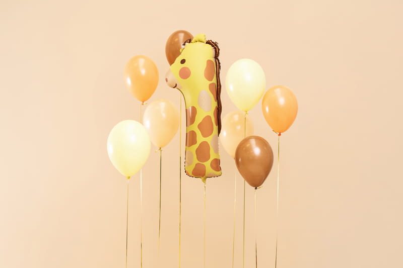 Partydeco Balon Foliowy Cyfra 1 Zyrafa 42X90 Cm Mix