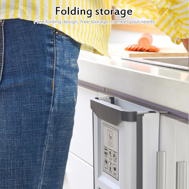 Кухонный подвесной мусорный бак с фильтром для раковины, мусорная корзина на двери шкафа, складной дополнительный мешок для мусора для хранения