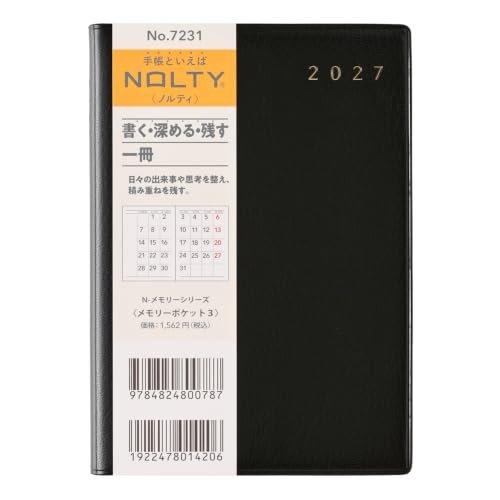 NOLTY 2027 A6 Monthly Planner Memory Pocket 3 Black 7231 Starts December 2026 JMAM Diary